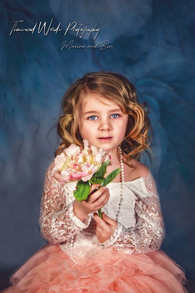 Katebackdrop：Kate Blue Flower Backdrop Photography For Children