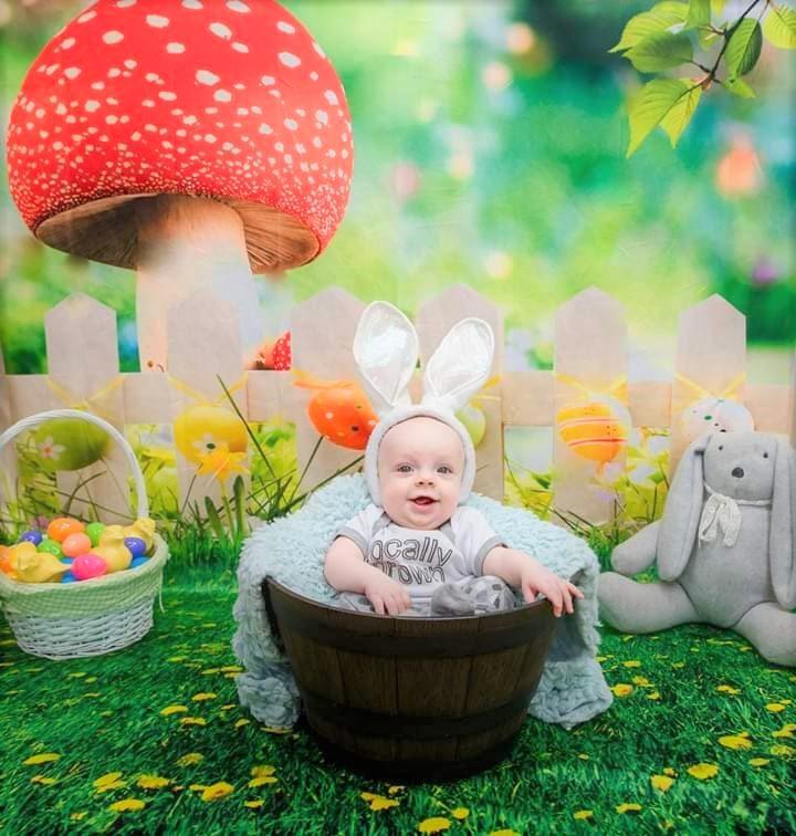 Katebackdrop：Kate Easter Backdrops Natural Scenery Spring Photography Yellow Flowers Colorful Eggs Photo Background
