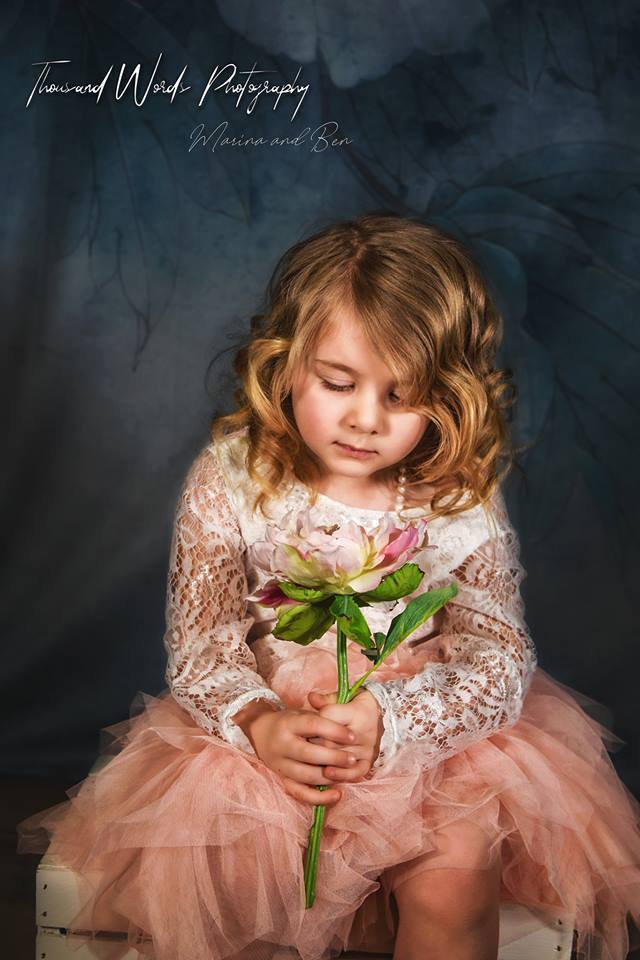 Katebackdrop：Kate Blue Flower Backdrop Photography For Children