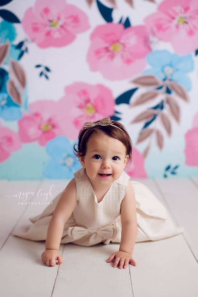 Katebackdrop£ºKate Retro Spring Flowers Cake Smash Children Backdrop for Photography Designed by JFCC