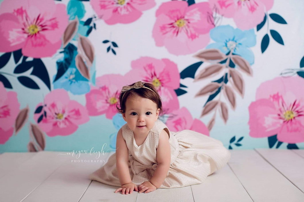 Katebackdrop£ºKate Retro Spring Flowers Cake Smash Children Backdrop for Photography Designed by JFCC