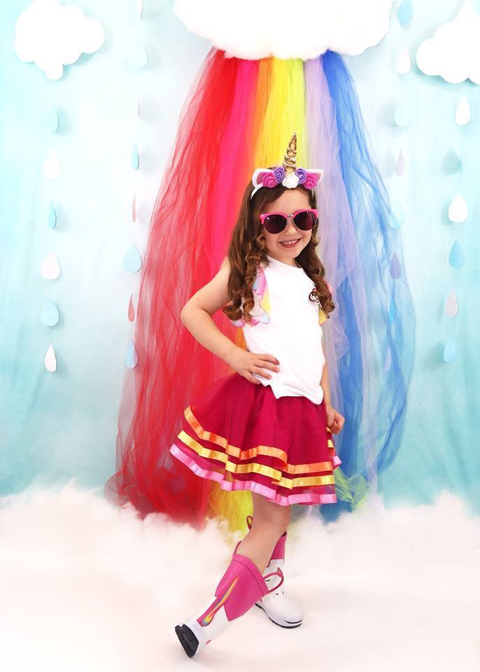 Katebackdrop£ºKate Rainy Spring Rainbow Flowers Children Backdrop Designed by Leann West