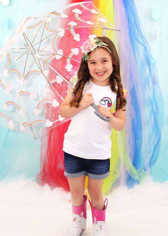 Katebackdrop£ºKate Rainy Spring Rainbow Flowers Children Backdrop Designed by Leann West