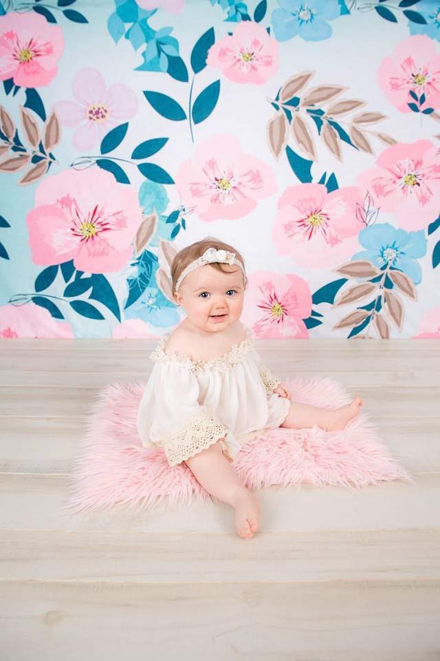Katebackdrop£ºKate Retro Spring Flowers Cake Smash Children Backdrop for Photography Designed by JFCC