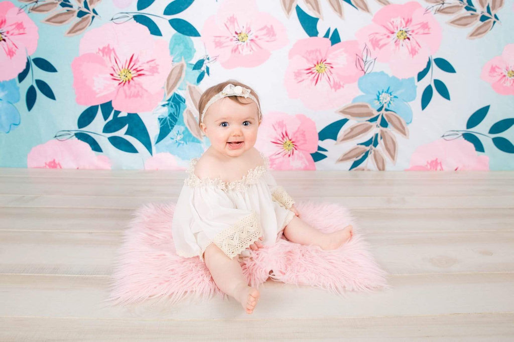 Katebackdrop£ºKate Retro Spring Flowers Cake Smash Children Backdrop for Photography Designed by JFCC