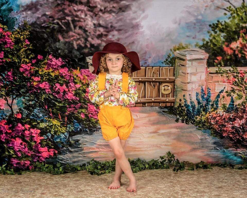 Katebackdrop：Kate Spring Flowers and Fence Children Backdrop for Photography Designed by JFCC
