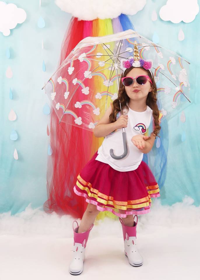 Katebackdrop£ºKate Rainy Spring Rainbow Flowers Children Backdrop Designed by Leann West