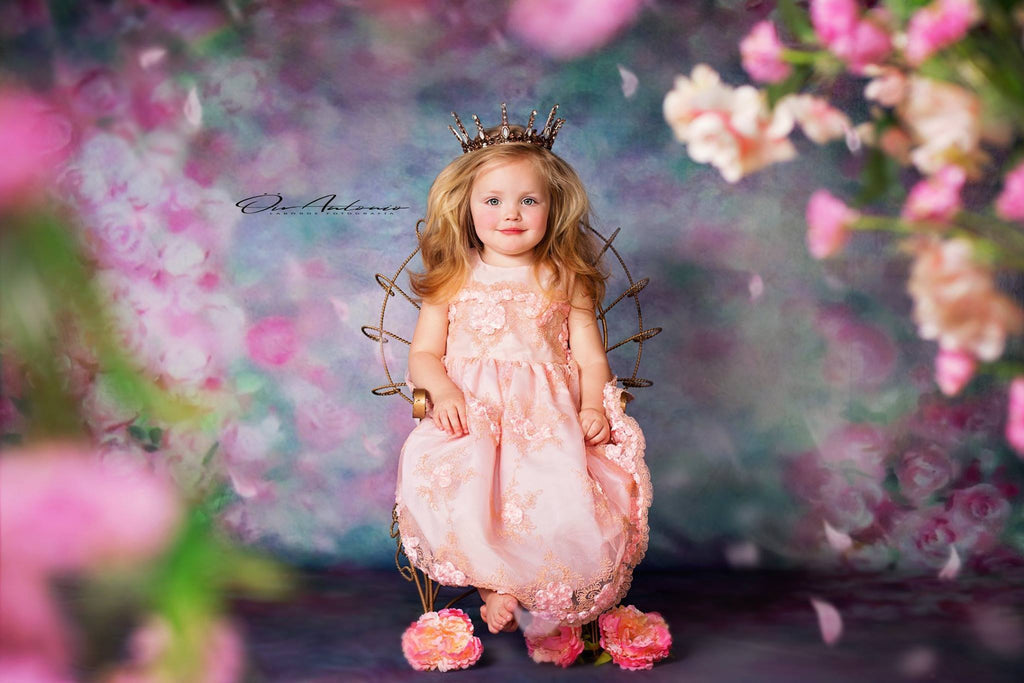 Kate Pink Florals Hand Painting Liked Portrait Photography Backdrops - Katebackdrop