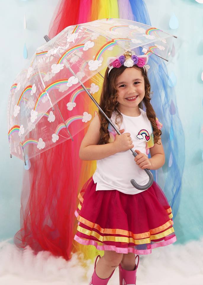 Katebackdrop£ºKate Rainy Spring Rainbow Flowers Children Backdrop Designed by Leann West