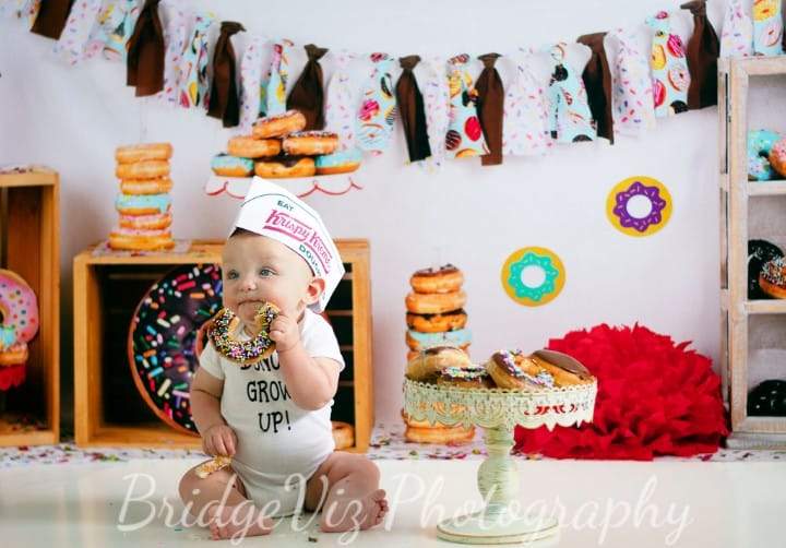 Katebackdrop£ºKate Chocolate Donut Banners Children Birthday Backdrop
