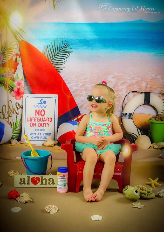Cargar imagen en el visor de la galería, Katebackdrop：Kate Beach Day Sea Summer Backdrop for Photography Designed by Megan Leigh Photography