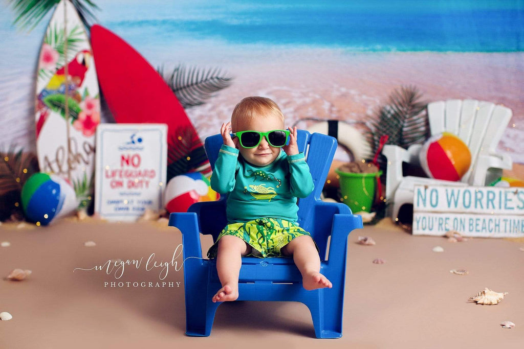 Katebackdrop：Kate Beach Day Sea Summer Backdrop for Photography Designed by Megan Leigh Photography