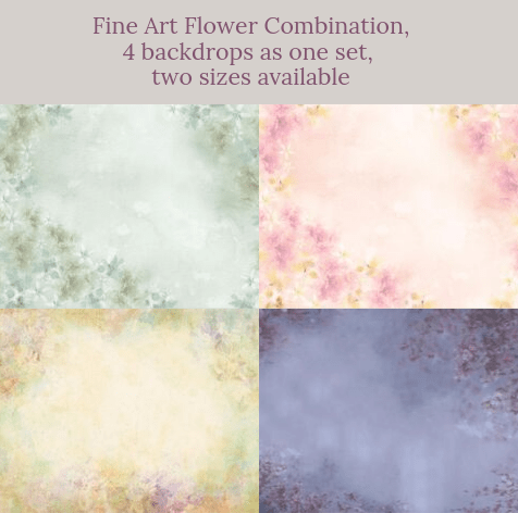 Katebackdrop：Fine Art Flower Combination Backdrops for Photography( 4 backdrops in total )