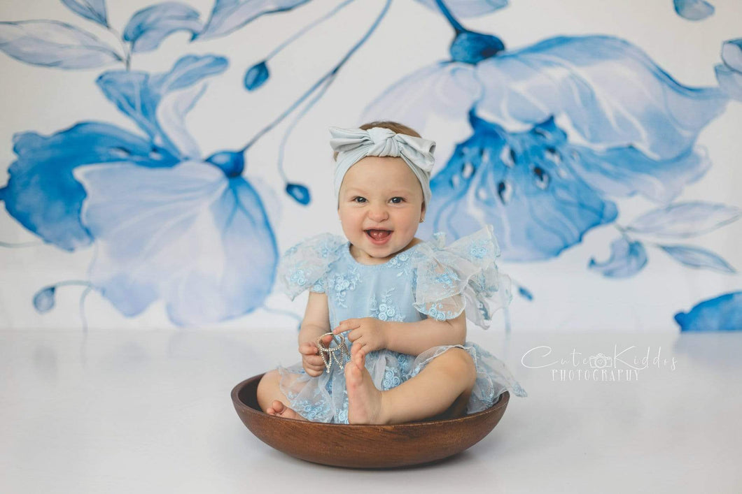Katebackdrop£ºKate Retro Blue Flower Backdrop for Photography