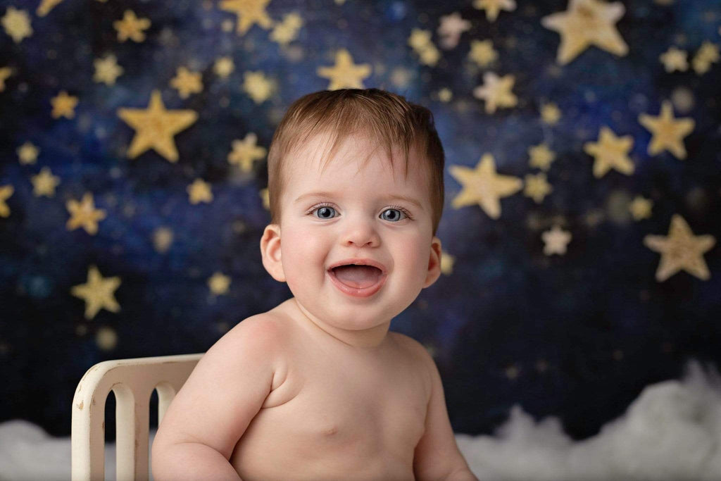 Katebackdrop£ºKate Night Sky with Gold Stars Children Backdrop for Photography Designed by Mandy Ringe Photography