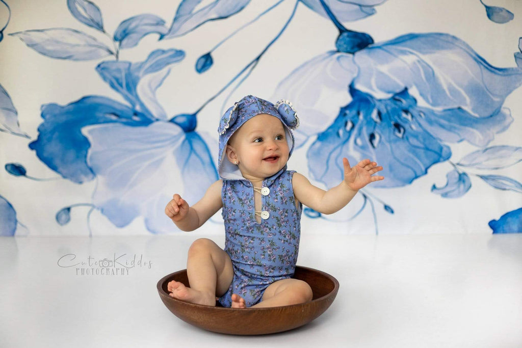 Katebackdrop£ºKate Retro Blue Flower Backdrop for Photography