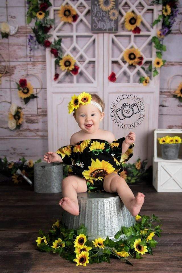Katebackdrop£ºKate You Are My Sunshine Summer Sunflower Mother's Day Backdrop Designed by Stacilynnphotography