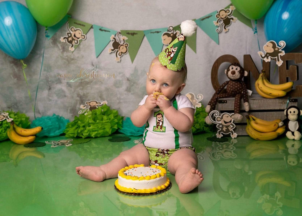 Katebackdrop：Kate Fine Art Watercolors Green Flowers Abstract Backdrop designed by Veronika Gant