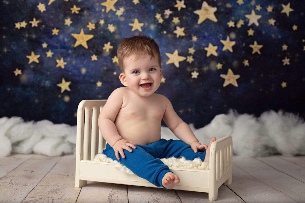 Katebackdrop£ºKate Night Sky with Gold Stars Children Backdrop for Photography Designed by Mandy Ringe Photography