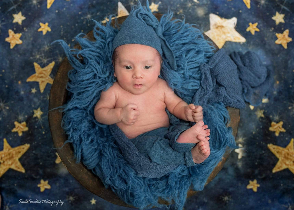 Katebackdrop£ºKate Night Sky with Gold Stars Children Backdrop for Photography Designed by Mandy Ringe Photography
