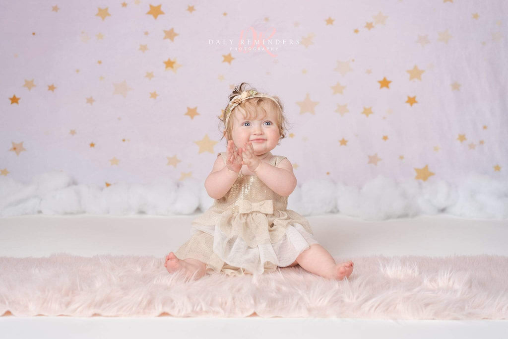 Katebackdrop£ºKate Golden Stars Pink Birthday Backdrop for Children Photography Designed by JFCC