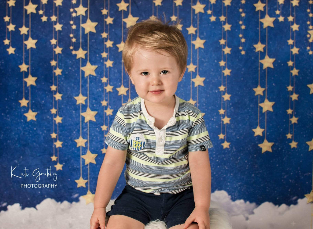 Katebackdrop：Kate Night Sky with Bling Stars and Clouds Children Backdrop for Photography Designed by JFCC