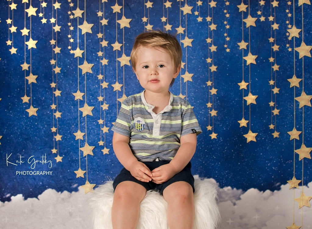 Katebackdrop：Kate Night Sky with Bling Stars and Clouds Children Backdrop for Photography Designed by JFCC