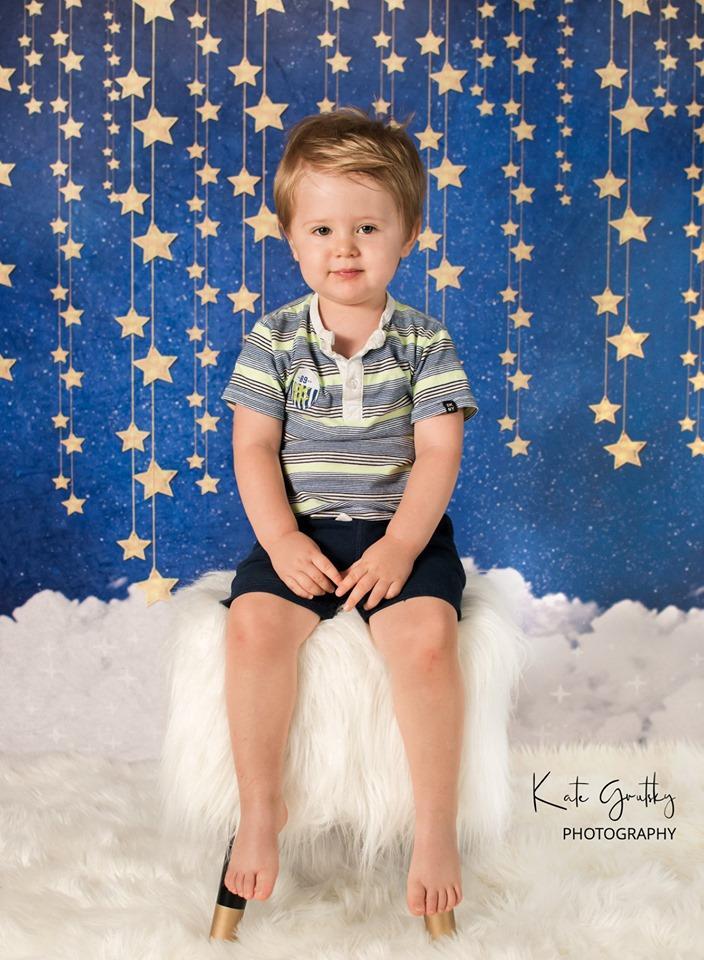 Katebackdrop：Kate Night Sky with Bling Stars and Clouds Children Backdrop for Photography Designed by JFCC