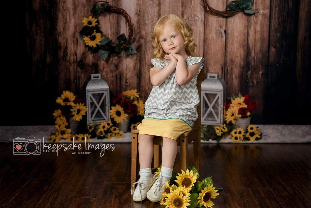 Katebackdrop£ºKate Sunflowers Lanterns Backdrop for Photography Designed By Stacilynnphotography