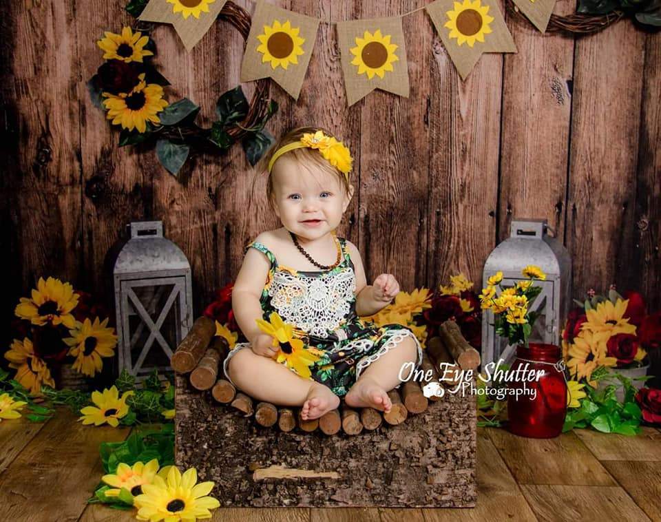 Katebackdrop£ºKate Sunflowers Lanterns Backdrop for Photography Designed By Stacilynnphotography