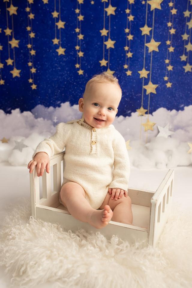 Katebackdrop：Kate Night Sky with Bling Stars and Clouds Children Backdrop for Photography Designed by JFCC
