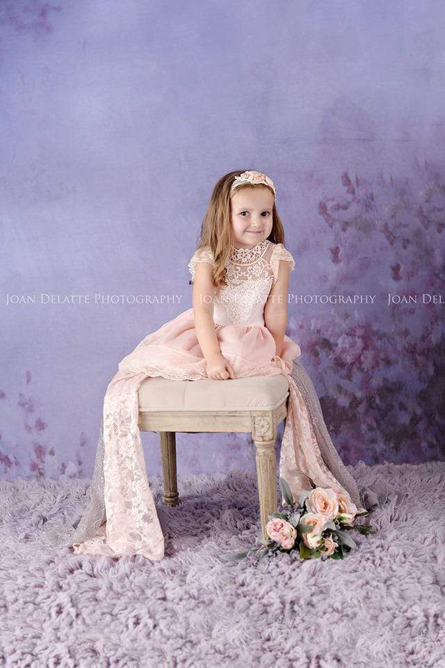 Katebackdrop：Kate Abstract Medium Purple with Flowers Backdrop for Photography Designed By Jerry_Sina
