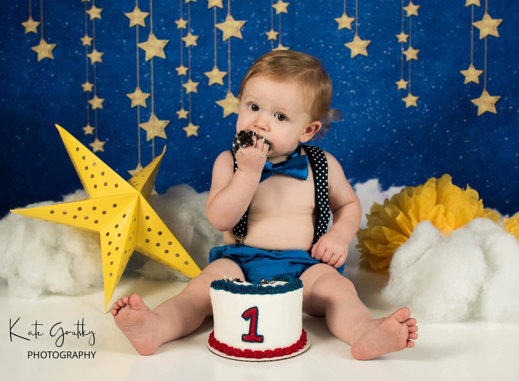 Katebackdrop：Kate Night Sky with Bling Stars and Clouds Children Backdrop for Photography Designed by JFCC