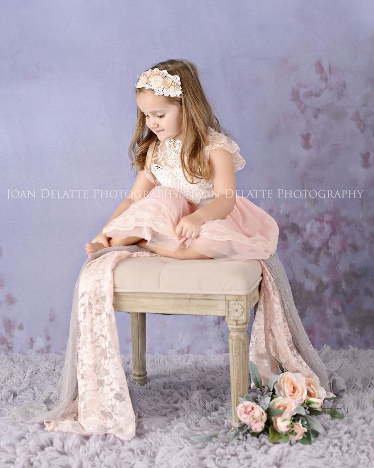 Katebackdrop：Kate Abstract Medium Purple with Flowers Backdrop for Photography Designed By Jerry_Sina