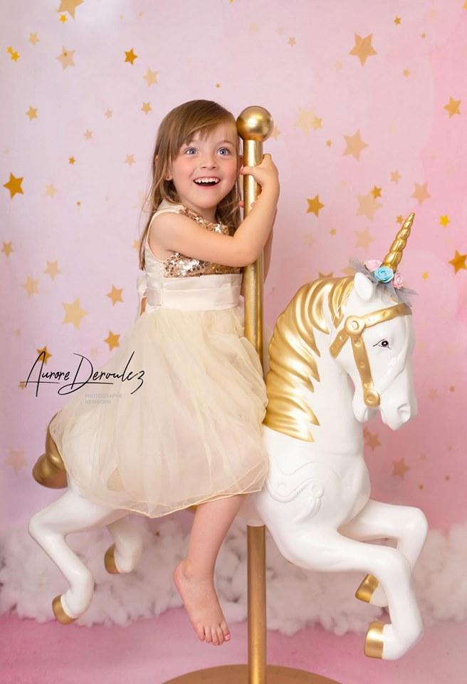 Cargar imagen en el visor de la galería, Katebackdrop£ºKate Golden Stars Pink Birthday Backdrop for Children Photography Designed by JFCC
