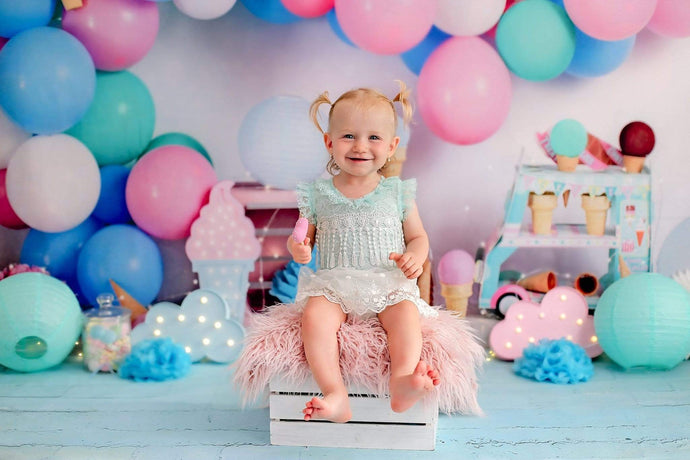 Katebackdrop£ºKate Ice Cream with Balloons Children Backdrop for Photography Designed by Megan Leigh Photography