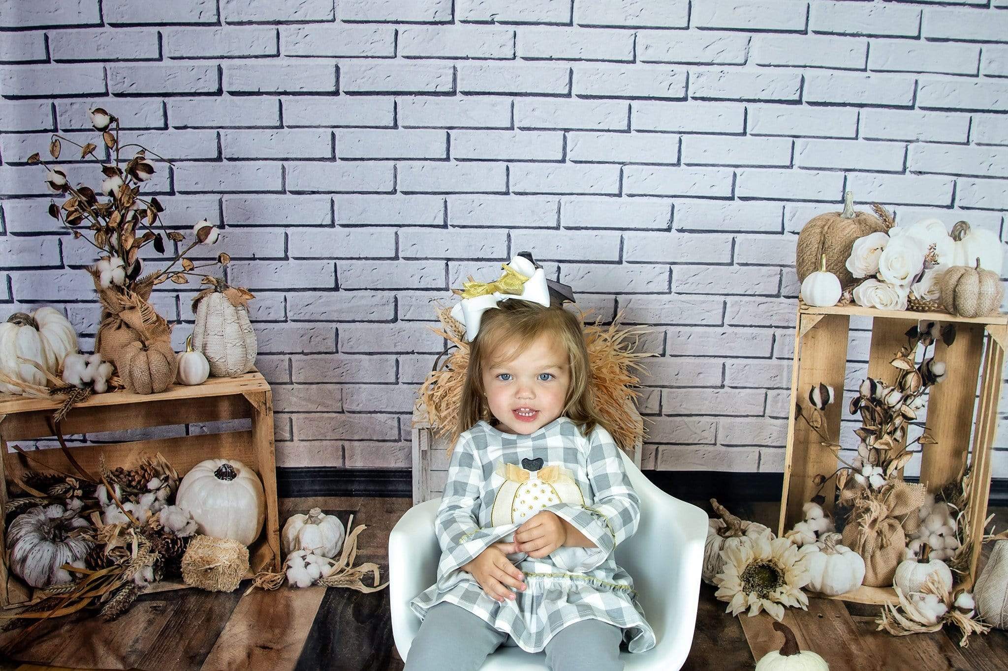 Cargar imagen en el visor de la galería, Katebackdrop£ºKate Autumn Harvest Halloween Brick Backdrop Designed By Michele Ernst Photography