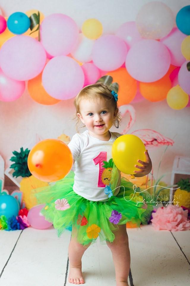 Katebackdrop£ºKate Flamingo Party Children Balloons Backdrop for Photography Designed by  Laura Lee Photography