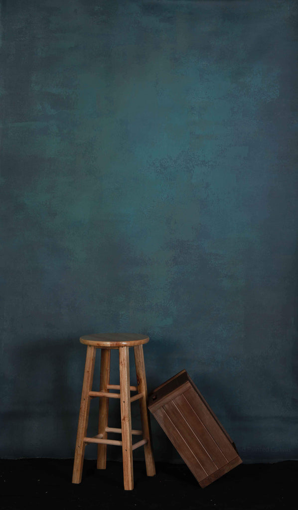 Katebackdrop£ºKate Hand Painted Canvas Electric Blue Abstract Texture Backdrops for Photography