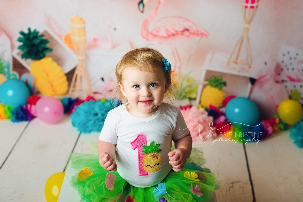 Katebackdrop£ºKate Flamingo Party Children Balloons Backdrop for Photography Designed by  Laura Lee Photography