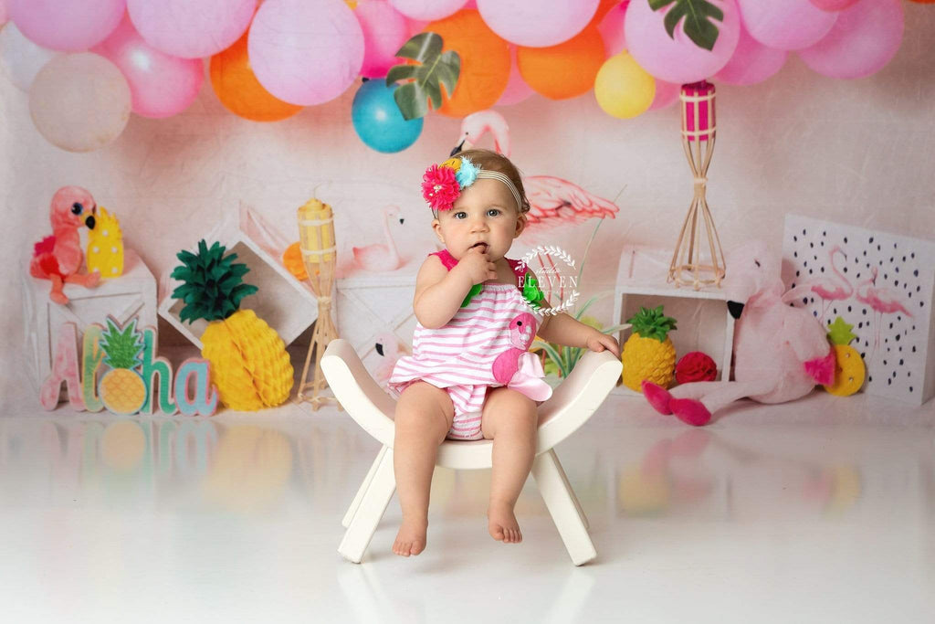 Katebackdrop£ºKate Flamingo Party Children Balloons Backdrop for Photography Designed by  Laura Lee Photography