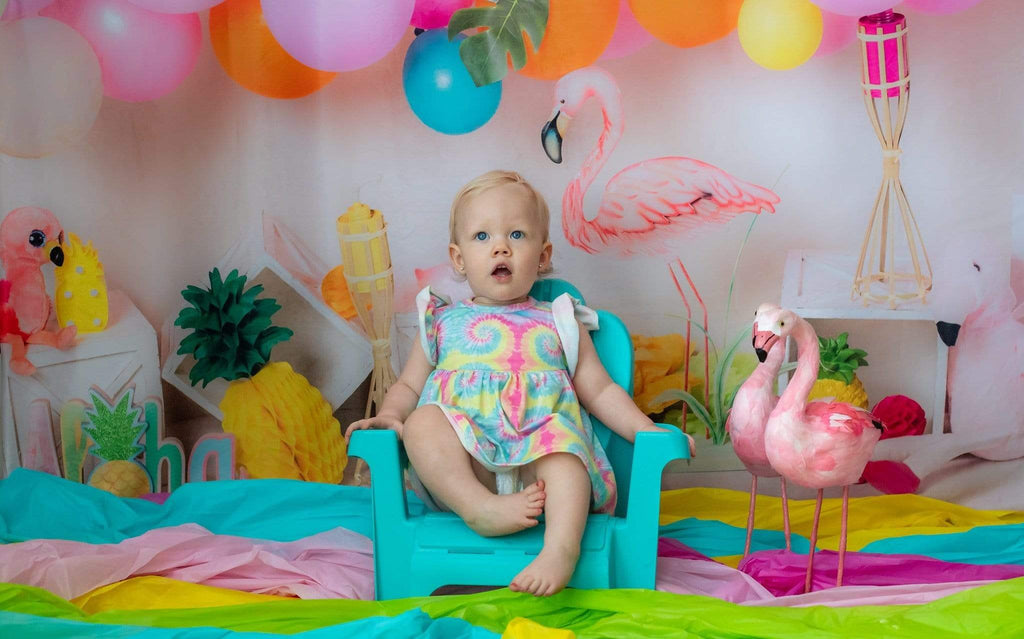 Katebackdrop£ºKate Flamingo Party Children Balloons Backdrop for Photography Designed by  Laura Lee Photography