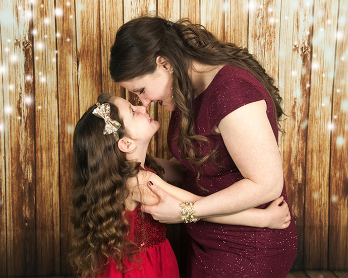 Kate Fondo de fotografía de Navidad de madera marrón claro para niños
