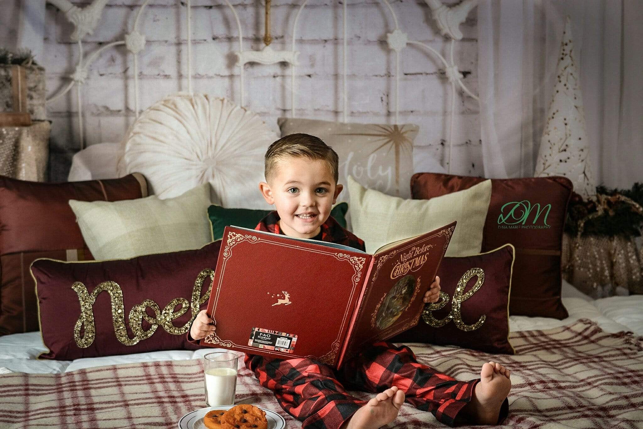 Cargar imagen en el visor de la galería, Katebackdrop£ºKate Christmas Headboard Mattress Backdrop Designed By Angela Marie Photography