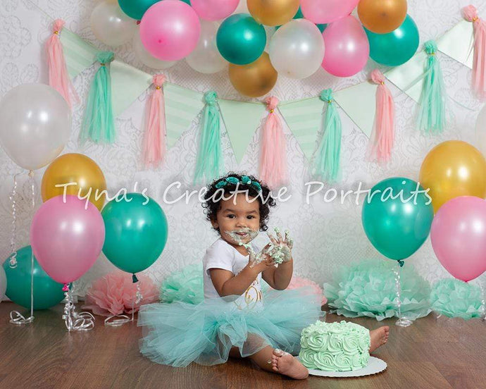 Katebackdrop£ºKate Minty Fresh Celebrations Backdrop for Children Photography Designed By Tyna Renner