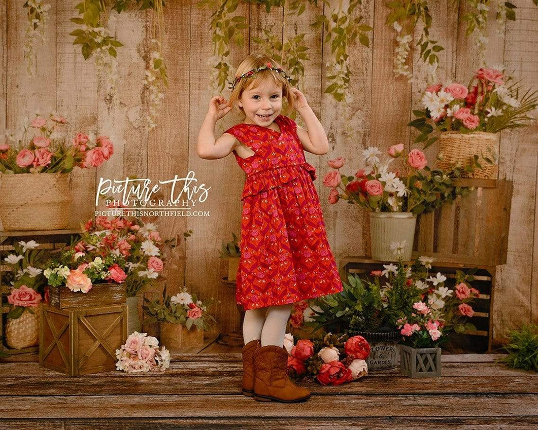 Katebackdrop£ºKate Pink Floral Wooden Spring/Mother's Day Backdrop Designed by Jia Chan Photography