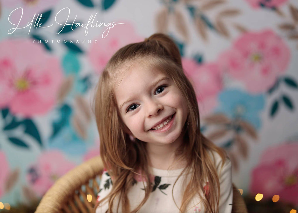 Katebackdrop£ºKate Retro Spring Flowers Cake Smash Children Backdrop for Photography Designed by JFCC