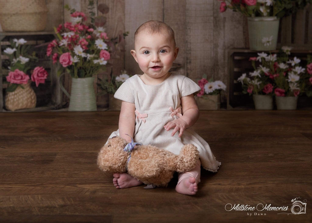 Katebackdrop£ºKate Pink Floral Wooden Spring/Mother's Day Backdrop Designed by Jia Chan Photography