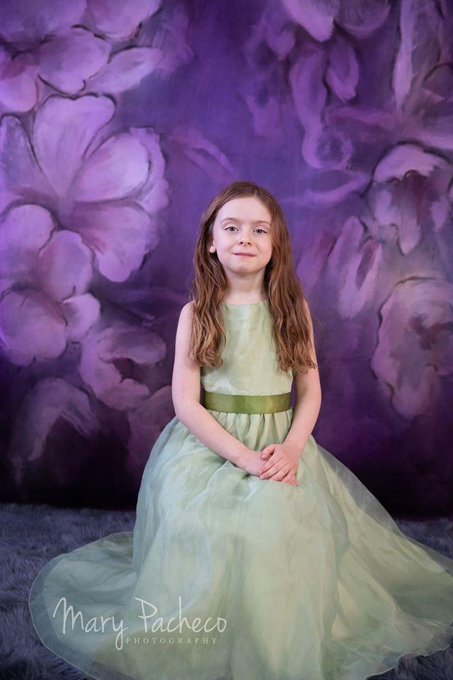 Katebackdrop：Kate Fine Art Purple Painting Flowers Backdrop for Photography