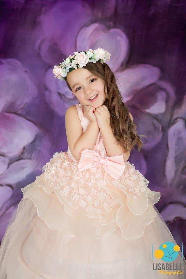 Katebackdrop：Kate Fine Art Purple Painting Flowers Backdrop for Photography